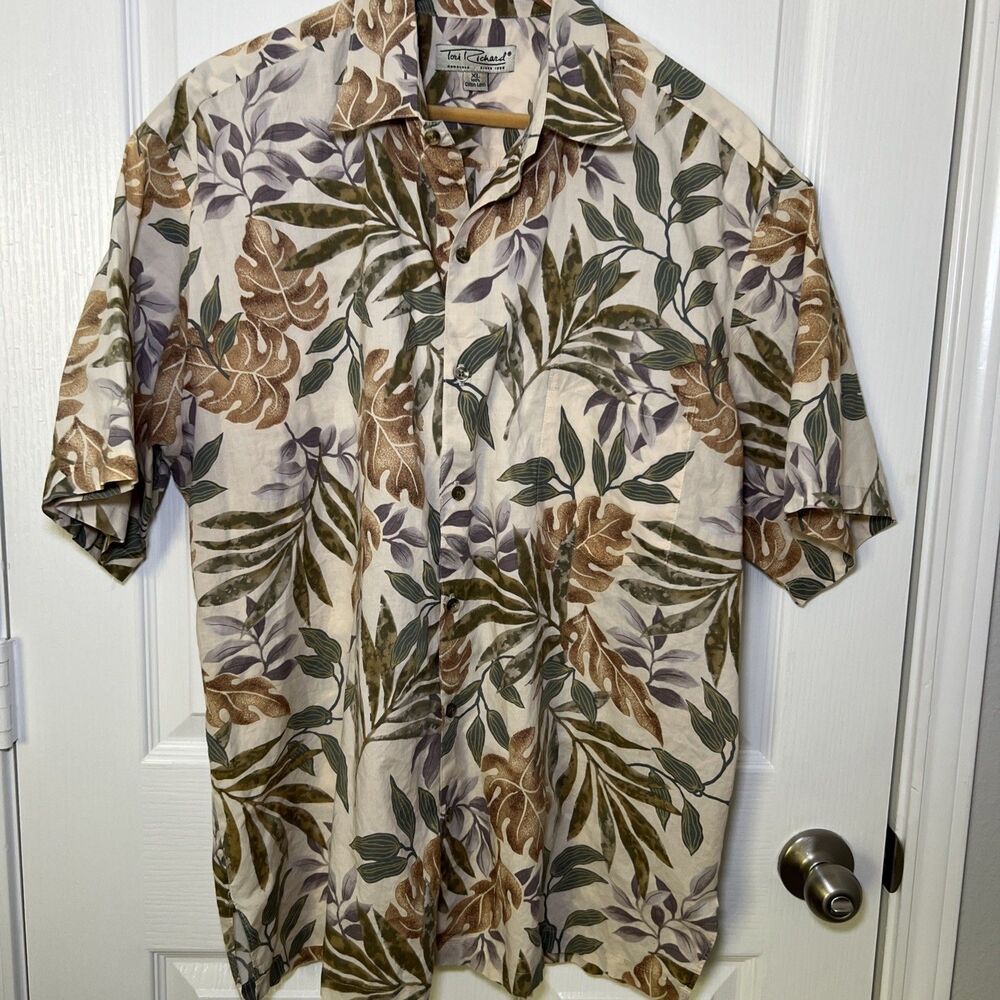 Vintage Tori Richard Cotton Lawn Honolulu Hawaiian Shirt Men's XL Made In USA